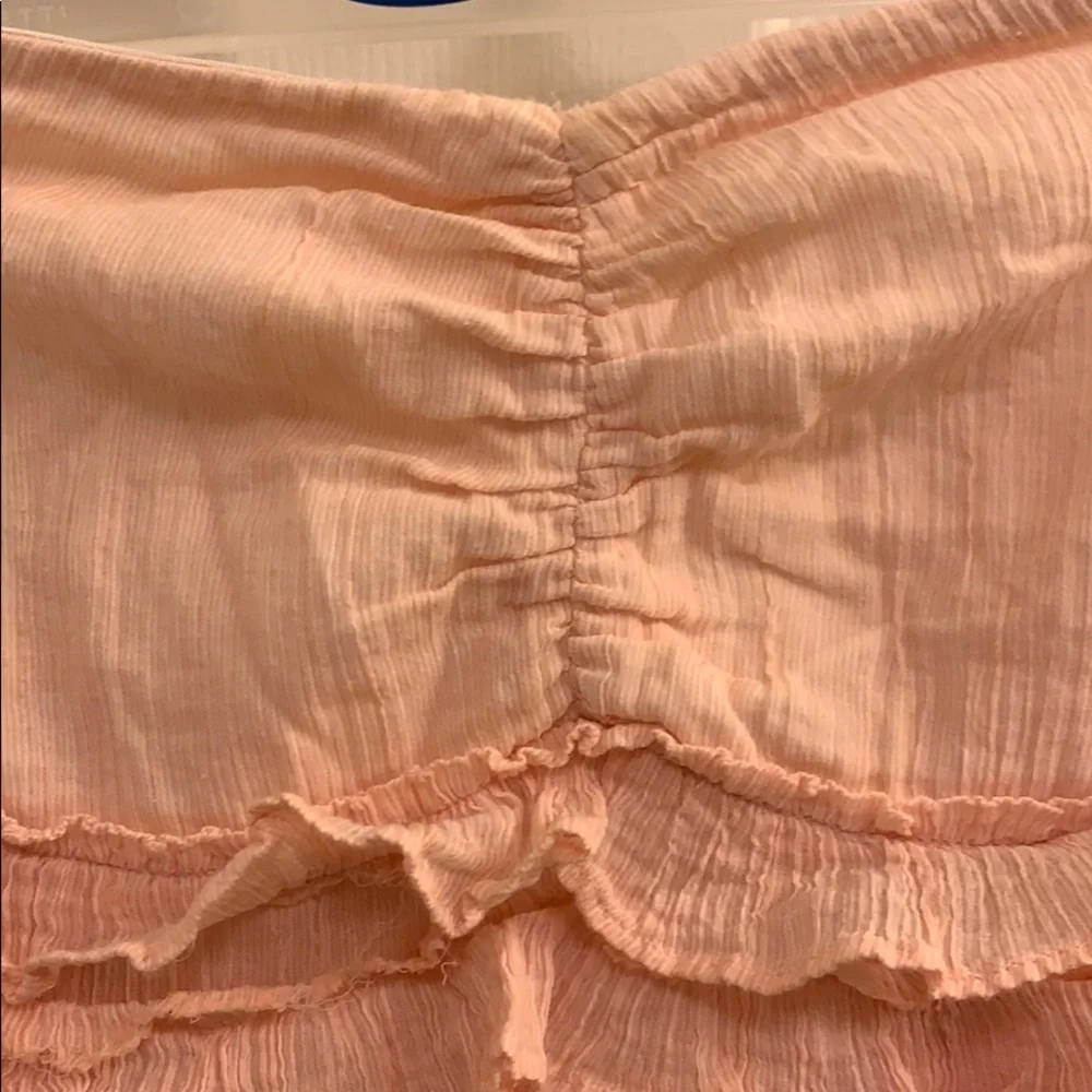 Strapless Pink J. Crew Tiered Ruffle Dress - Picture 4 of 7